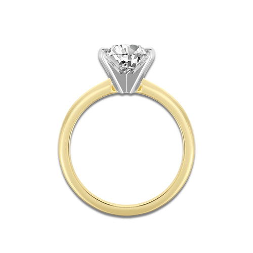2.00 ctw Pear Lab-Grown Diamond Minimalist Engagement Ring in 14K White Gold And Yellow Gold for Women | D Color, VVS1 Clarity, IGI Certified