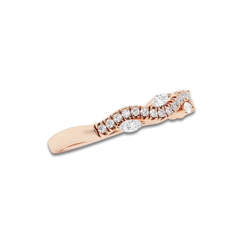 Amira 1/3 ctw Round and Marquise Lab Grown Diamond Vine Stackable Ring 14K Rose Gold, DE, VS1