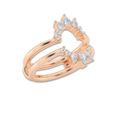 Natasha 1/2 ctw Pear Lab Grown Diamond Ring Enhancer 14K Rose Gold, DE, VS1
