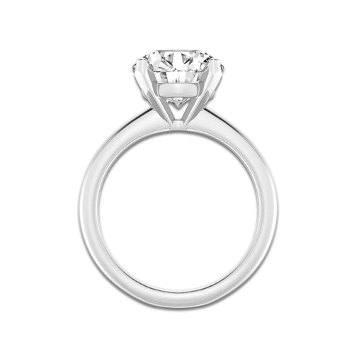 4.00 ctw Round Lab-Grown Diamond Minimalist Engagement Ring in 14K White Gold for Women | D Color, VVS1 Clarity, IGI Certified