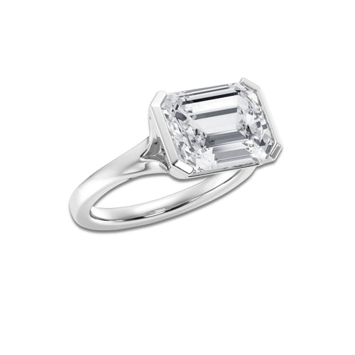 Majesty 5 ctw Emerald Lab Grown Diamond Solitaire Engagement Ring 18K White Gold, D, VVS | IGI Certified, 5 ct Center