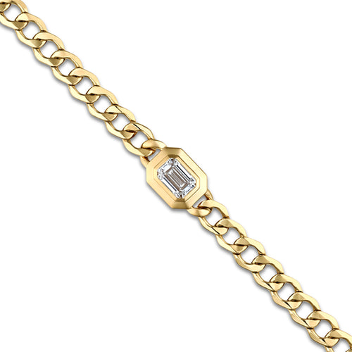 2 ctw Emerald Lab Grown Diamond Solitaire Bracelet - 7 Inches 14K Yellow Gold, E, VS1 | 2 ct Center