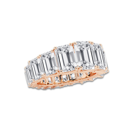 Odette 11 ctw Emerald Lab Grown Diamond Graduated Eternity Band 14K Rose Gold, DE, VS1
