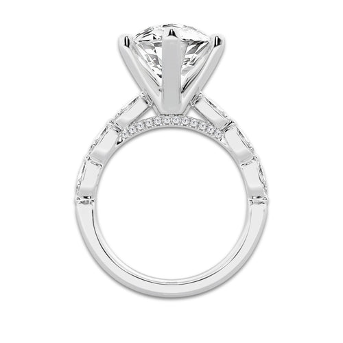 6.48 ctw Marquise Lab-Grown Diamond Marquise Side Stone Engagement Ring in Platinum for Women | Colorless E, VS1 Clarity, IGI Certified 6.00 ct Center Diamond