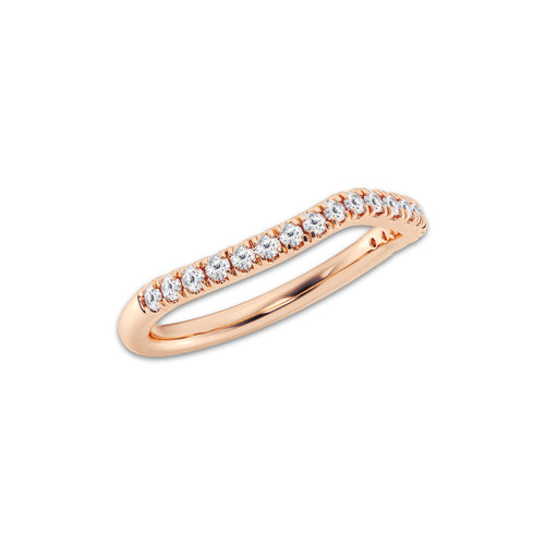 Meda 1/4 ctw Round Lab Grown Diamond Contour Wedding Band 14K Rose Gold, DE, VS1