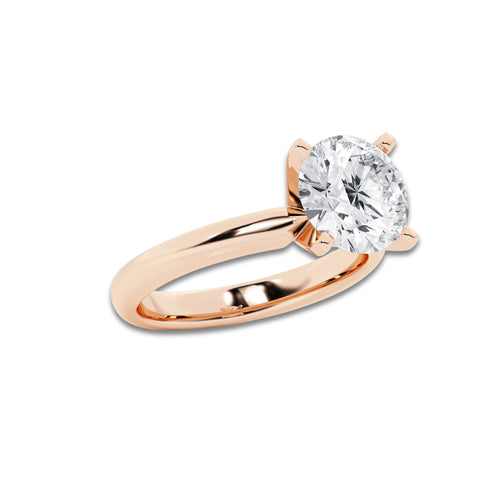 6.00 ctw Round Lab-Grown Diamond Minimalist Engagement Ring in 14K Rose Gold for Women | E Color, VS1 Clarity, IGI Certified