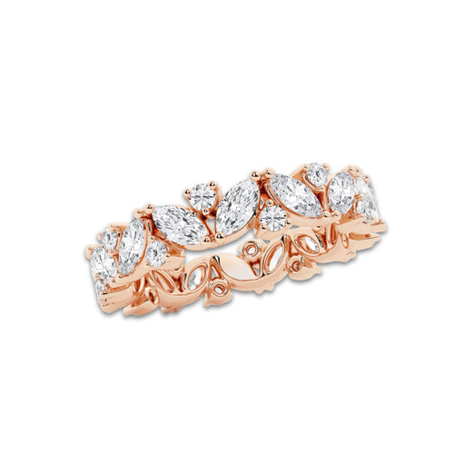 Desiree 2 ctw Marquise Lab Grown Diamond Alternating Eternity Band - 4.4mm Width 14K Rose Gold, DE, VS1
