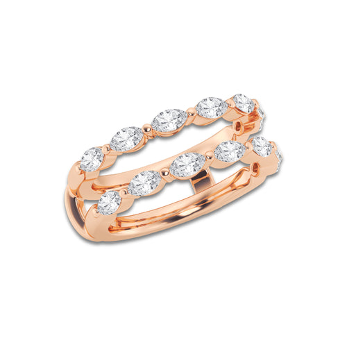 Noelle 1 1/4 ctw Marquise Lab Grown Diamond Double Row Ring Enhancer 14K Rose Gold, DE, VS1