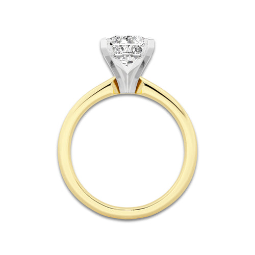 2.50 ctw Radiant Lab-Grown Diamond Minimalist Engagement Ring in 14K White Gold And Yellow Gold for Women | E Color, VS1 Clarity, IGI Certified