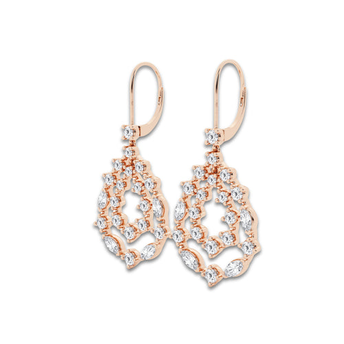 2 1/2 ctw Marquise Lab Grown Diamond Drop Earrings 14K Rose Gold, DE, VS1