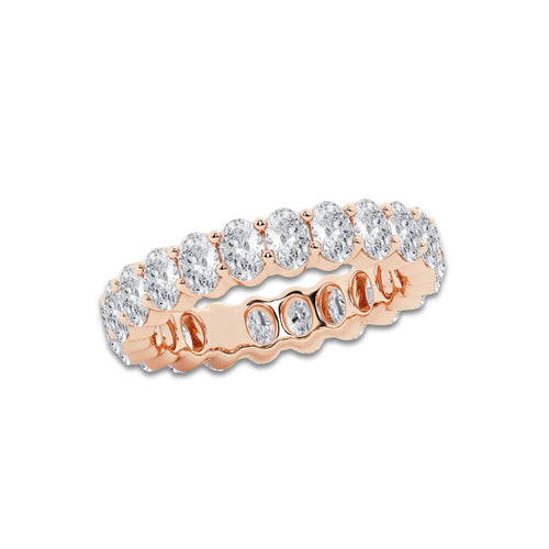 Elsie 2 2/3 ctw Oval Lab Grown Diamond Eternity Band - 4.2mm Width 14K Rose Gold, DE, VS1