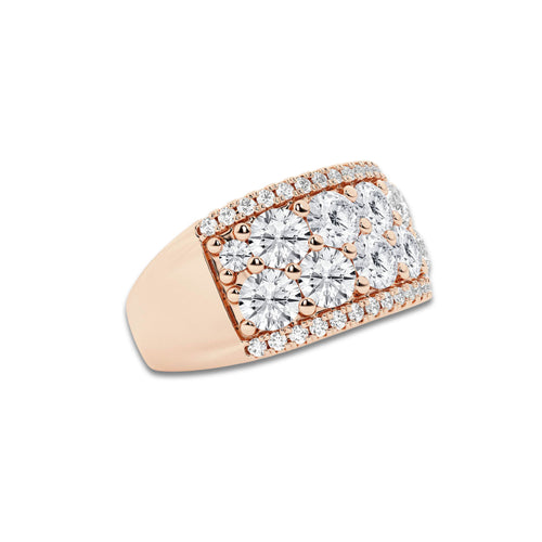 Lyric 3 ctw Round Lab Grown Diamond Multi Row Band 14K Rose Gold, DE, VS1