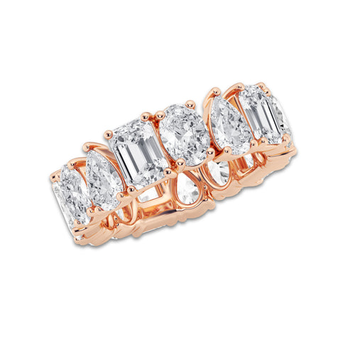 Lillie 8 1/4 ctw Multi-Shape Lab Grown Diamond Eternity Band - 6.8mm Width 14K Rose Gold, DE, VS1
