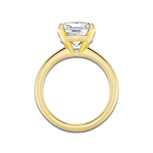 4.00 ctw Cushion Lab-Grown Diamond Minimalist Engagement Ring in 14K Yellow Gold for Women | D Color, VVS1 Clarity, IGI Certified