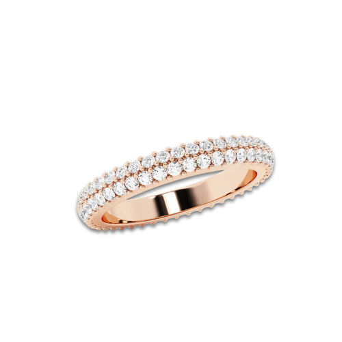 Milena näas Ethereal 3/4 ctw Round Lab Grown Diamond Bold Eternity Band 14K Rose Gold - 2.8mm Width 14K Rose Gold, DE, VS1