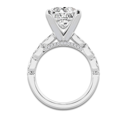8.48 ctw Radiant Lab-Grown Diamond Marquise Side Stone Engagement Ring in 14K Yellow Gold for Women | Colorless E, VS1 Clarity, IGI Certified 8.00 ct Center Diamond