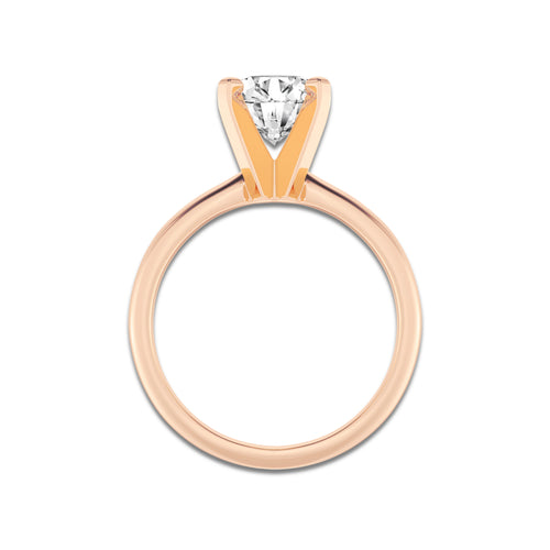 1.50 ctw Pear Lab-Grown Diamond Minimalist Engagement Ring in 14K Rose Gold for Women | D Color, VVS1 Clarity, IGI Certified