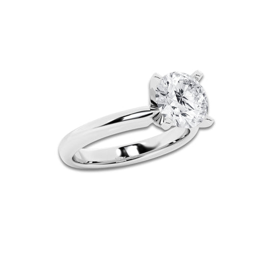 2.50 ctw Round Lab-Grown Diamond Minimalist Engagement Ring in Platinum for Women | D Color, VVS1 Clarity, IGI Certified