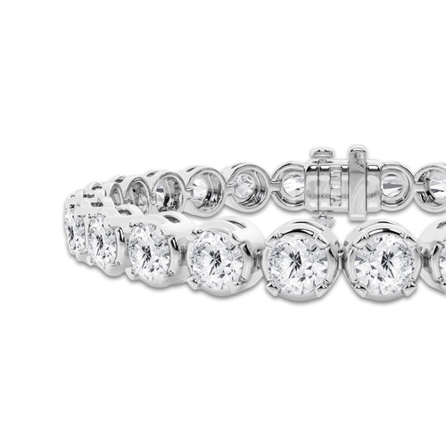 15 ctw Round Lab Grown Diamond Four Prong Tennis Bracelet -6.5 Inches Platinum, DE, VS1