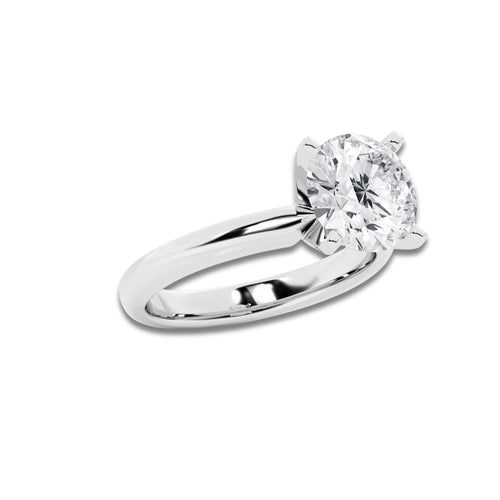 3.00 ctw Round Lab-Grown Diamond Minimalist Engagement Ring in Platinum for Women | E Color, VS1 Clarity, IGI Certified