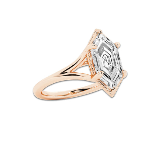 Huda 2 ctw Dutch Marquise Lab Grown Diamond Vintage Solitaire Engagement Ring 14K Rose Gold, EF, VS2 | IGI Certified, 2 ct Center