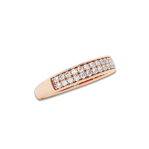 Bonnie 3/8 ctw Round Lab Grown Diamond Double Row Wedding Band 14K Rose Gold, DE, VS1