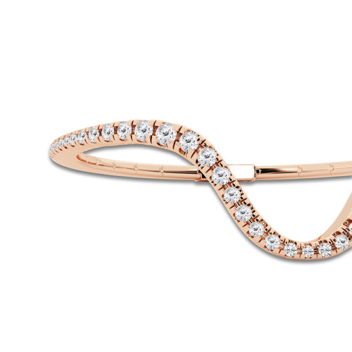 1 7/8 ctw Curve River Bangle Bracelet 14K Rose Gold, DE, VS1