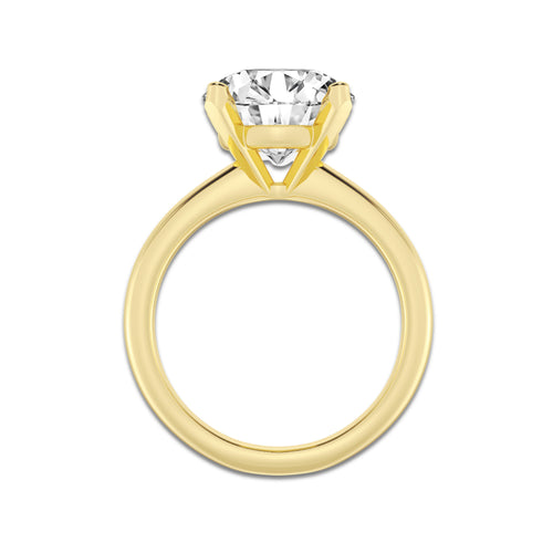 5.00 ctw Round Lab-Grown Diamond Minimalist Engagement Ring in 14K Yellow Gold for Women | D Color, VVS1 Clarity, IGI Certified