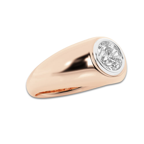 1 1/2 ctw Round Lab Grown Diamond Polished Solitaire Ring 14K Rose Gold, E, VS1 | IGI Certified, 1 1/2 ct Center