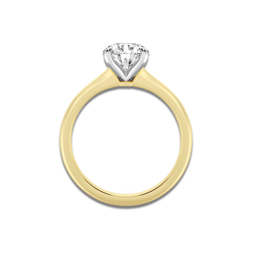 1.50 ctw Round Lab-Grown Diamond Solitaire Engagement Ring in 14K White Gold And Yellow Gold for Women | Colorless D, VVS1 Clarity, IGI Certified