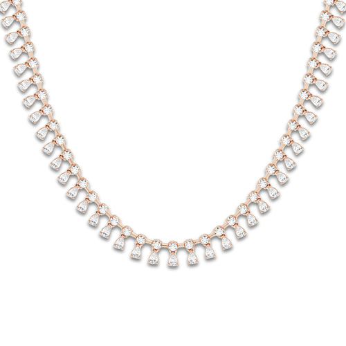 näas Empowering 6 1/2 ctw Pear Lab Grown Diamond Dangle Necklace with Adjustable Chain 14K Rose Gold, DE, VS1
