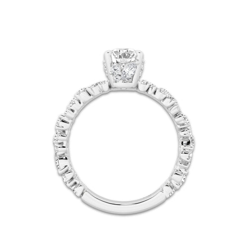 2 1/5 ctw Multi-Shape Lab Grown Diamond Scatter Fancy Side Stone Engagement Ring Platinum, D, VVS | 1 ct Center