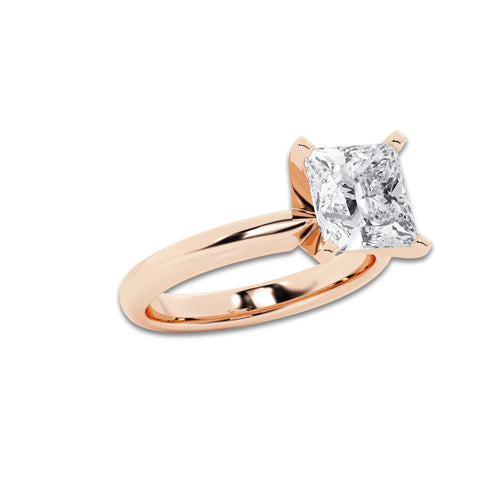 8.00 ctw Princess Lab-Grown Diamond Minimalist Engagement Ring in 14K Rose Gold for Women | E Color, VS1 Clarity, IGI Certified