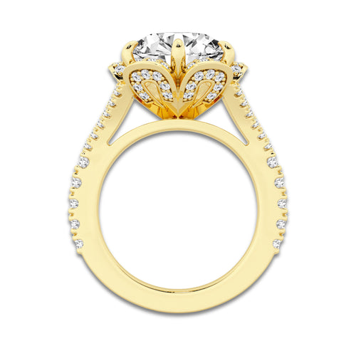 Catherine 4 5/8 ctw Lab Grown Diamond Engagement Ring 14K Yellow Gold, D, VVS | IGI Certified, 4 ct Center