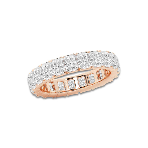 Presley 3 7/8 ctw Radiant Lab Grown Diamond V-Prong Eternity Band - 4.2mm Width 14K Rose Gold, DE, VS1