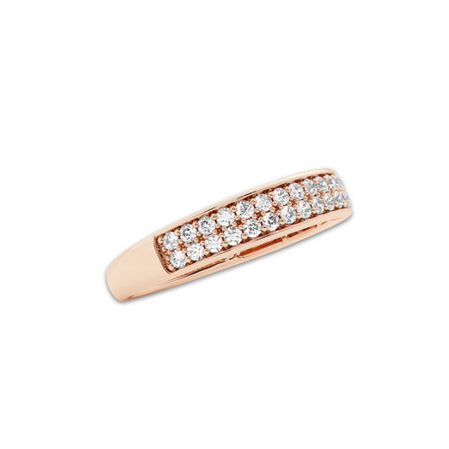 Bonnie 3/8 ctw Round Lab Grown Diamond Double Row Wedding Band 14K Rose Gold, DE, VS1