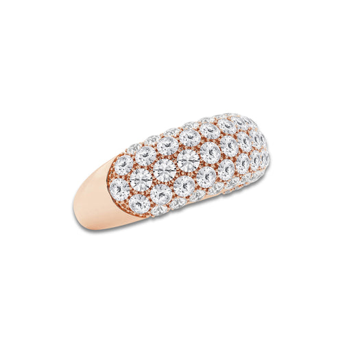 Haiku 2 1/2 ctw Round Lab Grown Diamond Domed Band 14K Rose Gold, DE, VS1