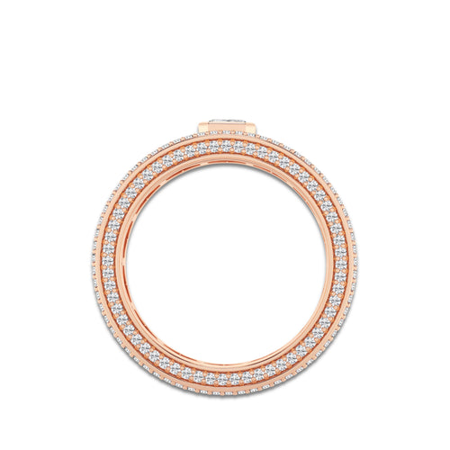 3 ctw Asscher Lab Grown Diamond Contemporary Eternity Band - 7.4mm Width 14K Rose Gold, DE, VS1 | 1/2 ct Center