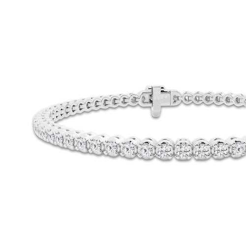 2 ctw Round Lab Grown Diamond Four-Prong Tennis Bracelet - 7.5 Inches 14K White Gold, DE, VS1