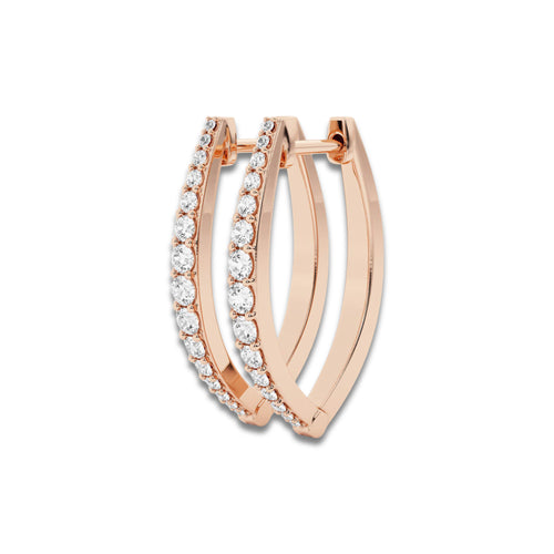 1/2 ctw Round Lab Grown Diamond Hoop Earrings 14K Rose Gold, DE, VS1