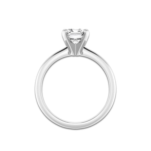 1.50 ctw Emerald Lab-Grown Diamond Minimalist Engagement Ring in 14K White Gold for Women | D Color, VVS1 Clarity, IGI Certified