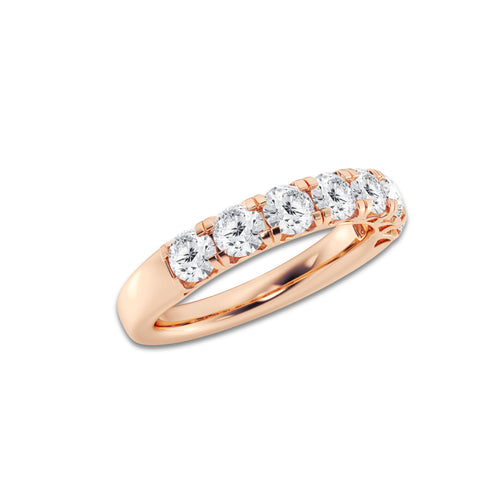 Lorelei 1 1/2 ctw Round Lab Grown Diamond Seven-Stone Anniversary Band 14K Rose Gold, DE, VS1