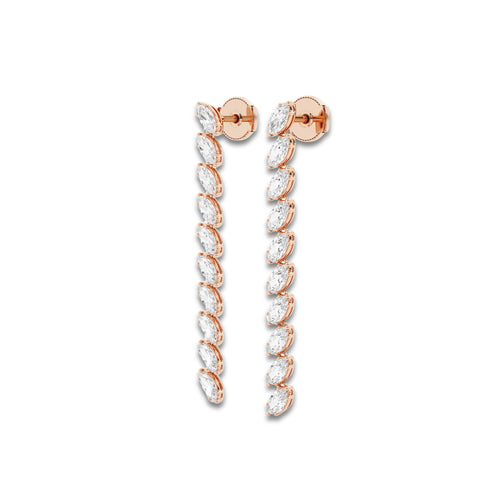 3 1/2 ctw Marquise Lab Grown Diamond Dangle Earrings 18K Rose Gold, DE, VS1