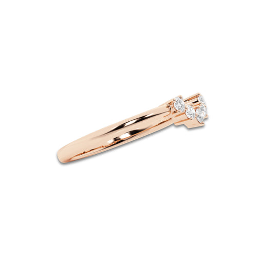 Karina 1/10 ctw Round Lab Grown Diamond Collar Wedding Band 14K Rose Gold, DE, VS1