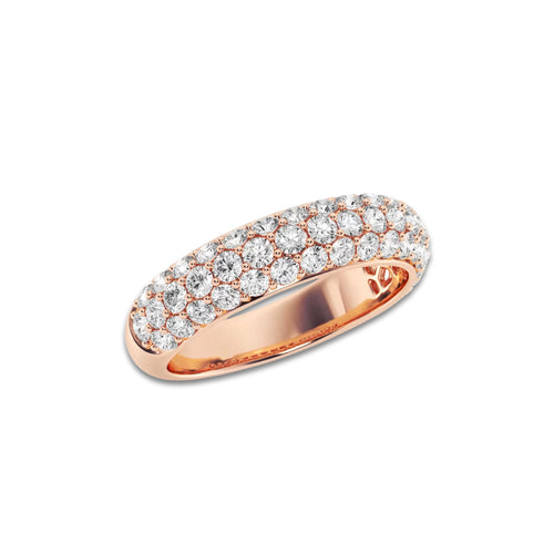 Salsa 1 1/2 ctw Round Lab Grown Diamond Domed Band 14K Rose Gold, DE, VS1