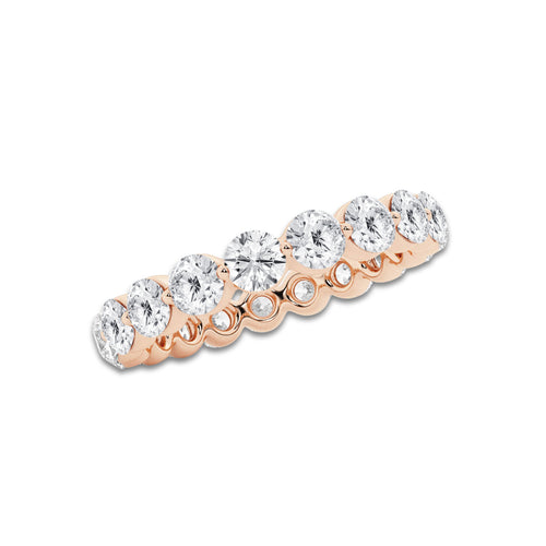 Kristen 2 ctw Floating Round Lab Grown Diamond Eternity Band - 3mm Width 14K Rose Gold, DE, VS1