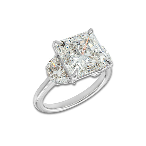 Lisbon Ring 18K White Gold, E, VS1 | IGI Certified, 6 1/2 ct Center