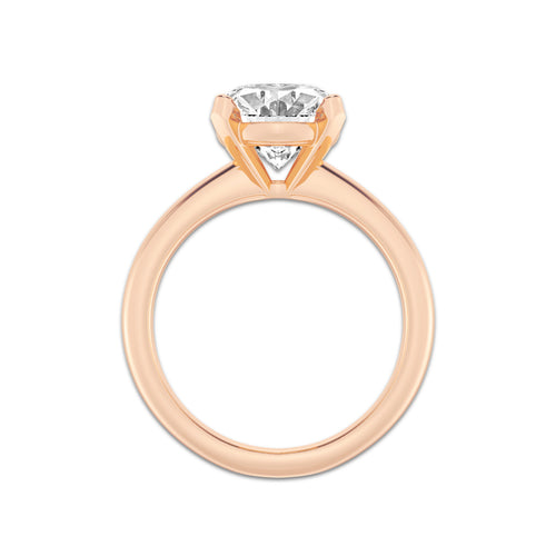 4.00 ctw Oval Lab-Grown Diamond Minimalist Engagement Ring in 14K Rose Gold for Women | E Color, VS1 Clarity, IGI Certified
