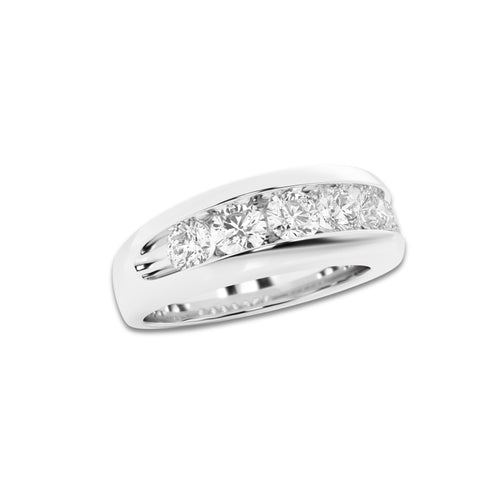 2 ctw Round Lab Grown Diamond Men's Channel Set Wedding Band 14K White Gold, DE, VS1