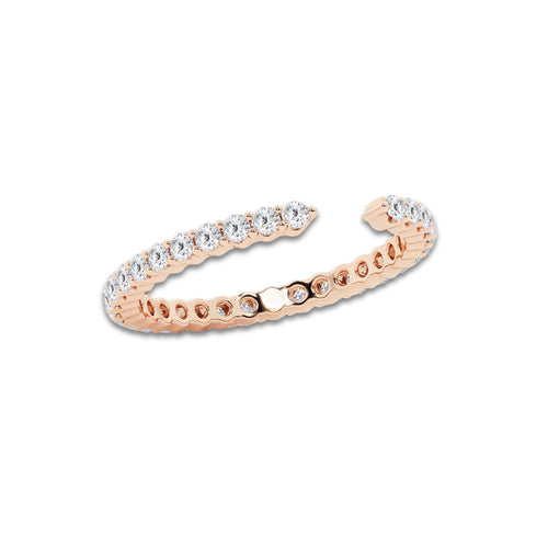 Lara 5/8 ctw Round Lab Grown Diamond Prong Set Nesting Wedding Band 14K Rose Gold, DE, VS1